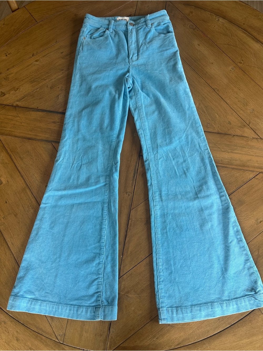 Rollas Eastcoast Flare High Rise Corduroy Pants Blue Size 28 /27 Retro 70s Style